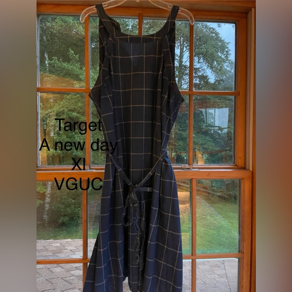Targets a new day brand size xl blue and white plaid dress VGUC